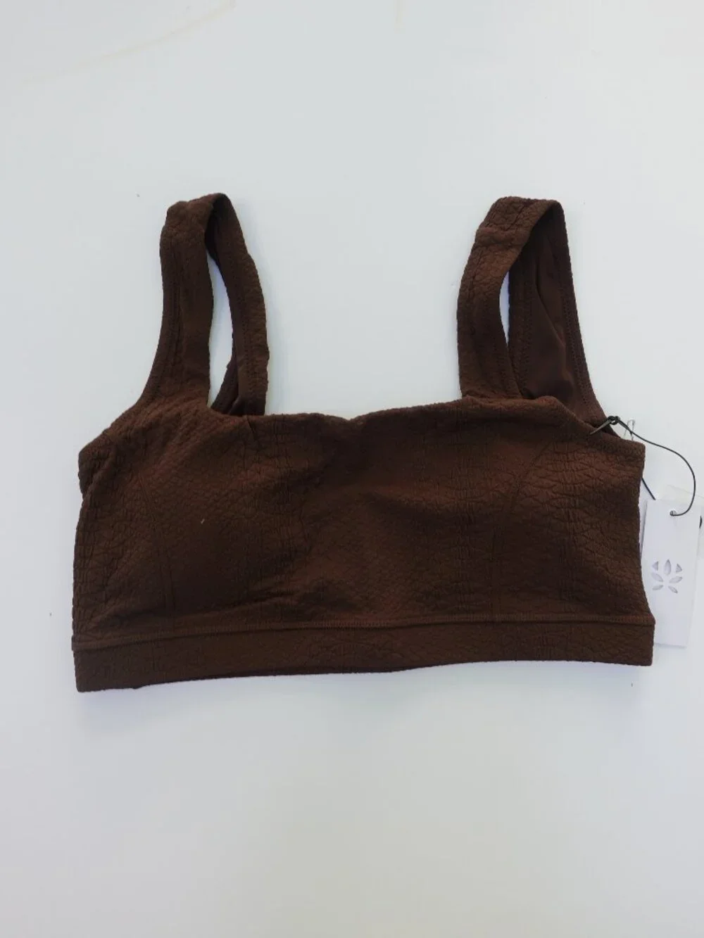 GIGI C Wilson Women's sport bra textured snakeskin in Chocolate size L NWT